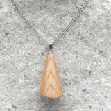 American Oak Wooden Prism Pendant / Necklace -Hand Wood Turned- Organic Sustainable Jewellery - Eco friendly - Ethical Natural Handmade Gift