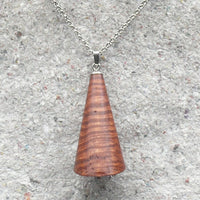 Australian Fiddleback Red Gum Wooden Prism Pendant / Necklace - Organic Sustainable Jewellery - Eco friendly Wood - Ethical Natural Handmade