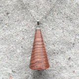 Australian Fiddleback Red Gum Wooden Prism Pendant / Necklace - Organic Sustainable Jewellery - Eco friendly Wood - Ethical Natural Handmade