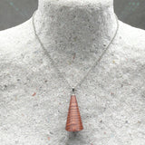 Australian Fiddleback Red Gum Wooden Prism Pendant / Necklace - Organic Sustainable Jewellery - Eco friendly Wood - Ethical Natural Handmade