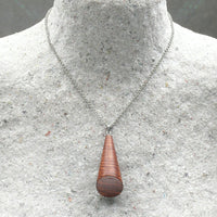 Australian Fiddleback Red Gum Wooden Prism Pendant / Necklace - Organic Sustainable Jewellery - Eco friendly Wood - Ethical Natural Handmade