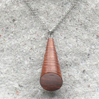 Australian Fiddleback Red Gum Wooden Prism Pendant / Necklace - Organic Sustainable Jewellery - Eco friendly Wood - Ethical Natural Handmade