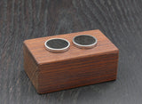 Wooden Cufflinks-Natural Organic Round Ancient Red Gum (Black Eucalyptus)- Wood with Stainless Steel -Australian Native Wood -Handmade Men Jewellery