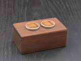 Wooden Cufflinks-Natural Organic Round Blackwood- Wood with Stainless Steel -Australian Native Wood -Handmade Men Jewellery