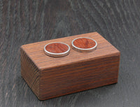 Wooden Cufflinks-Natural Organic Round Jarrah Burl (Eucalyptus) Accessory - Wood with Stainless Steel -Australian Native Wood -Handmade Men Jewellery