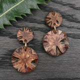 Banksia Stud Wooden Earrings-Natural Organic Round Dangle Drop Studs - Handmade Australian Native Jewellery