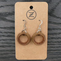 Round Gumnut-Eucalyptus Dangling Wooden Earrings-Organic Handmade Australian Native Wood Jewellery