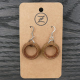 Round Gumnut-Eucalyptus Dangling Wooden Earrings-Organic Handmade Australian Native Wood Jewellery