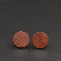 Wood Round Natural Wooden Earrings - Studs -Made in Melbourne-Australia