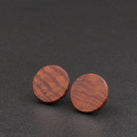 Wood Round Natural Wooden Earrings - Studs -Made in Melbourne-Australia