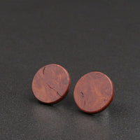 Wood Round Natural Wooden Earrings - Studs -Made in Melbourne-Australia