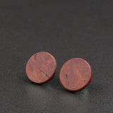 Wood Round Natural Wooden Earrings - Studs -Made in Melbourne-Australia