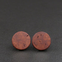 Wood Round Natural Wooden Earrings - Studs -Made in Melbourne-Australia