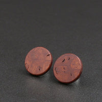 Wood Round Natural Wooden Earrings - Studs -Made in Melbourne-Australia