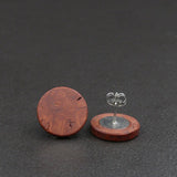 Wood Round Natural Wooden Earrings - Studs -Made in Melbourne-Australia