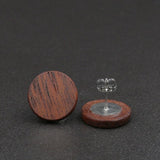 Wood Round Natural Wooden Earrings - Studs -Made in Melbourne-Australia