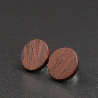 Wood Round Natural Wooden Earrings - Studs -Made in Melbourne-Australia