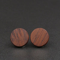 Wood Round Natural Wooden Earrings - Studs -Made in Melbourne-Australia