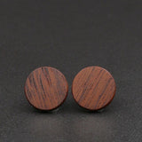 Wood Round Natural Wooden Earrings - Studs -Made in Melbourne-Australia