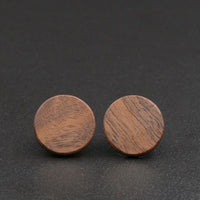 Wood Round Natural Wooden Earrings - Studs -Made in Melbourne-Australia