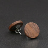 Wood Round Natural Wooden Earrings - Studs -Made in Melbourne-Australia