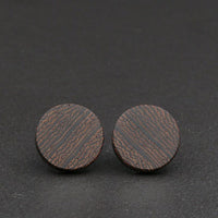 Wood Round Natural Wooden Earrings - Studs -Made in Melbourne-Australia