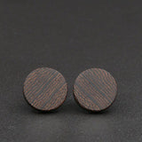 Wood Round Natural Wooden Earrings - Studs -Made in Melbourne-Australia