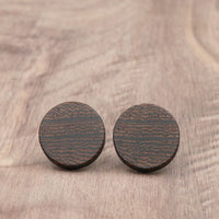 Wood Round Natural Wooden Earrings - Studs -Made in Melbourne-Australia