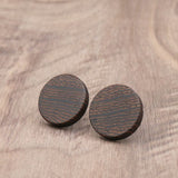 Wood Round Natural Wooden Earrings - Studs -Made in Melbourne-Australia