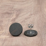 Wood Round Natural Wooden Earrings - Studs -Made in Melbourne-Australia