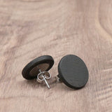 Wood Round Natural Wooden Earrings - Studs -Made in Melbourne-Australia