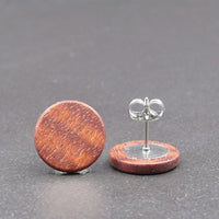 Handmade Wooden Australian Studs Earrings -Natural Wood -Made in Melbourne Australia - Hypoallergenic Stud