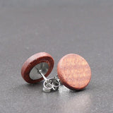 Handmade Wooden Australian Studs Earrings -Natural Wood -Made in Melbourne Australia - Hypoallergenic Stud