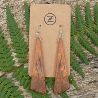 Victorian Eucalyptus Burl Blue Resin Wooden Earrings Melbourne Handmade