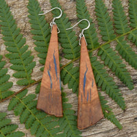 Victorian Eucalyptus Burl Blue Resin Wooden Earrings Melbourne Handmade