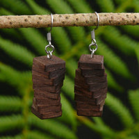 Funky Retro Licorice Allsorts Wooden Natural Earrings - Handmade in Melbourne-Hypoallergenic