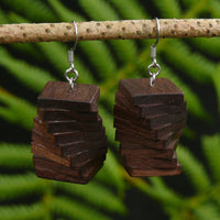 Funky Retro Licorice Allsorts Wooden Natural Earrings - Handmade in Melbourne-Hypoallergenic