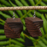 Funky Retro Licorice Allsorts Wooden Natural Earrings - Handmade in Melbourne-Hypoallergenic