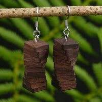 Funky Retro Licorice Allsorts Wooden Natural Earrings - Handmade in Melbourne-Hypoallergenic