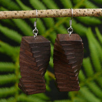Funky Retro Licorice Allsorts Wooden Natural Earrings - Handmade in Melbourne-Hypoallergenic
