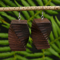 Funky Retro Licorice Allsorts Wooden Natural Earrings - Handmade in Melbourne-Hypoallergenic