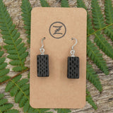 No14-Wooden Black Earrings - Tasmanian She-oak Seed Pod - Blocks-Made in Melbourne