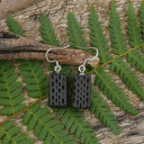 No14-Wooden Black Earrings - Tasmanian She-oak Seed Pod  Blocks-Made in Melbourne