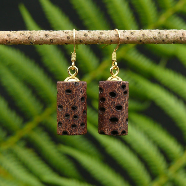 Natural Banksia seed pods Cylinder -native Wooden earrings-made in Melbourne Australia-hypoallergenic