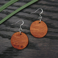 Natural Wooden Planet Earrings- Round Circles Wood Studs-Natural -Hypoallergenic-Made in Melbourne Australia