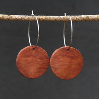 Natural Wooden Planet Earrings- Round Circles Wood Studs-Natural -Hypoallergenic-Made in Melbourne Australia