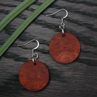 Natural Wooden Planet Earrings- Round Circles Wood Studs-Natural -Hypoallergenic-Made in Melbourne Australia