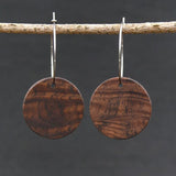 Natural Wooden Planet Earrings- Round Circles Wood Hoops-Natural -Hypoallergenic-Made in Melbourne Australia