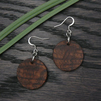 Natural Wooden Planet Earrings- Round Circles Wood Studs-Natural -Hypoallergenic-Made in Melbourne Australia