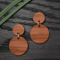 Natural Wooden Planet Earrings- Round Circles Wood Studs-Natural -Hypoallergenic-Made in Melbourne Australia